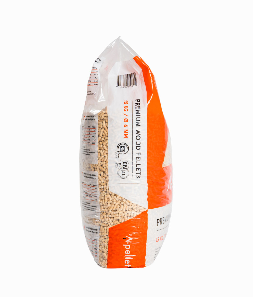 Puupelletti A-pellet premium 6 mm 15kg - 65 säkkiä - Image 3